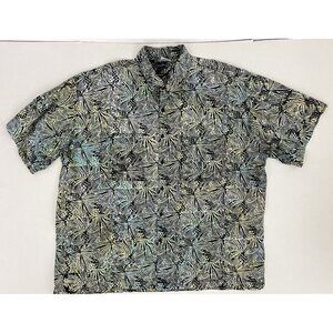 Vintage Rum Reggae Men's 3X Hawaiian Tropical Pineapple Batik Cotton Shirt